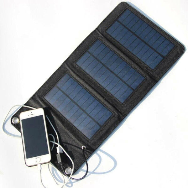 Hot! 5W Portable Solar Charger Foldable Solar Panel Charger Bag+Traveling Solar Power Supply+USB Charger For Cell Phones Free Shipping