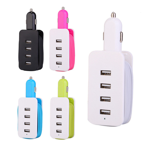 DC12/24V 4.1A Car Charger 4USB Port Car Charger Mobile Phone Charger with 3.3FT DC line