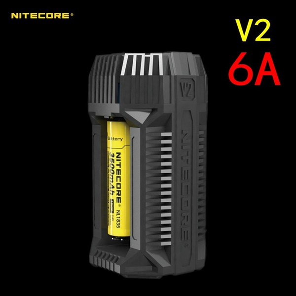 NITECORE V2 6A 2-Channel In-Car Speedy Battery Charger with 12V Lighter Adapter and USB Ports for 18650 RCR123A 17650 14500