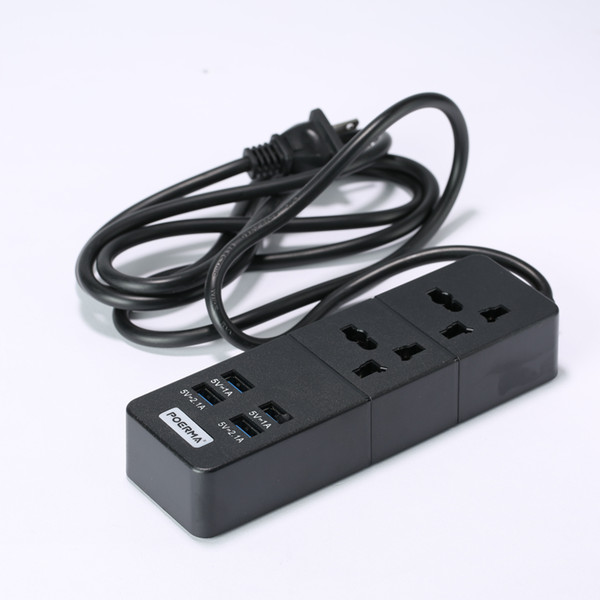 Power Strip extension cord socket with 4 USB power strip and 2 outlet adaptor for US and universe