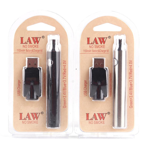 Law Preheat Battery Blister Charger Kit 1100mah PreHeat O Pen Bud Touch battery 510 thread pre-heat battery fit CE3 G2 G5 Cartridges