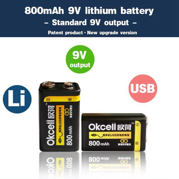 OKcell 9V 800mAh USB Rechargeable Lipo Battery for RC Helicopter Model Microphone For RC Helicopter Part