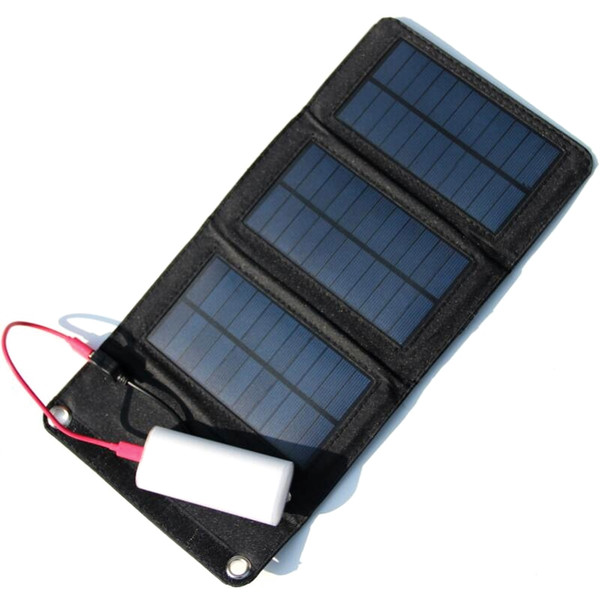 Hot! Portable Solar Charger 5W Foldable Solar Panel Bag+Traveling Solar Power Supply+USB Charger For Cell Phones High Quality Free Shipping