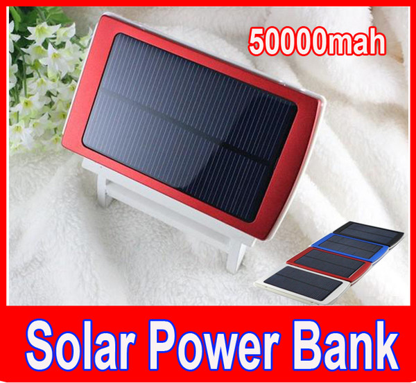 50000mah Solar power bank Charger Battery 50000 mAh Solar Panel Dual Charging Ports portable power bank for All Cell Phone table PC MP3