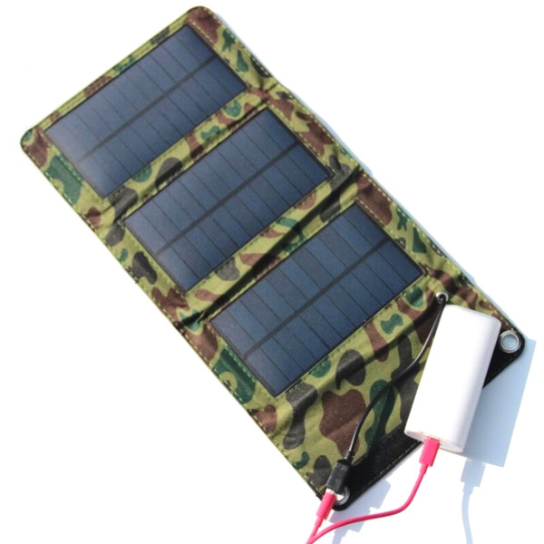 Wholesale! 5W Portable Solar Charger For Mobile Phone+ Solar Panel+Foldable USB Battery Charger Wallet/Bag 5PCS/Lot Free Shipping