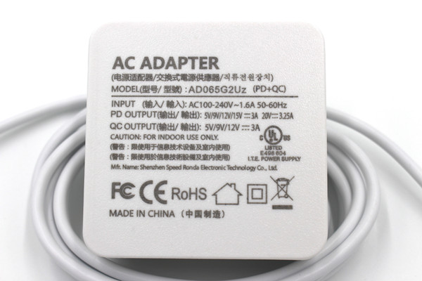 65W Type-C 20V 3.25A 15V 3A AC Adapter Charger Power Supply For Lenovo Apple ASUS HP XIAOMI Laptop USB-C