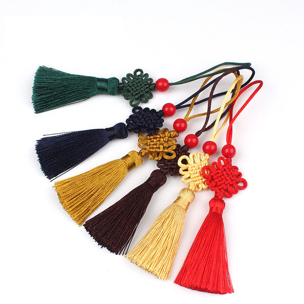 Multi Color Cute Chinese Knot Pretty Car Hanging Accessories DIY MINI Hand Weaving Craft Traditional Interior Decorations