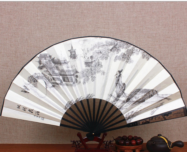 20 choices for you,Chinese style 10 inch silk large silk fan, ancient wind craft gift carving hand folding fan