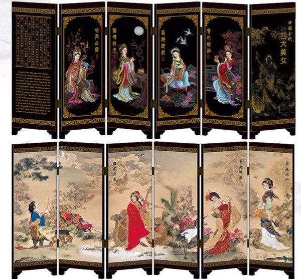 Small screen decoration desktop antique Chinese style lacquer ware decoration crafts Chinese characteristics gifts