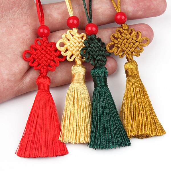 2019 Chinese Knot Gift China style souvenir Pan Long pendant knots 6 pans Phnom Penh pendant hanging fringe bookmark Factory Cheap wholesale