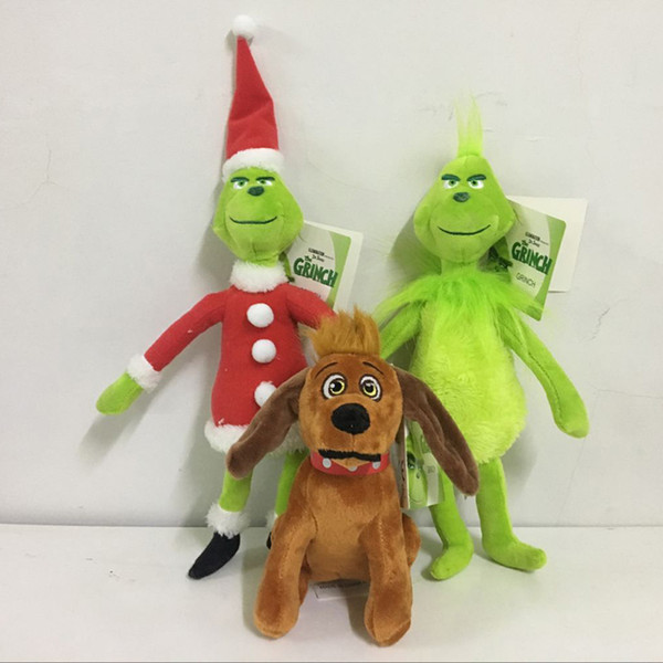 18cm 28cm 38cm How the Grinch Stole Christmas Stuffed plush dolls 2018 New Cartoon Green Grinch Action Figure Toys Kids Gift B