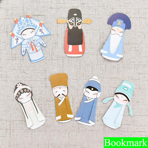 7PCS/set Creative Peking Opera Bookmark papelaria bookmark boekenlegger Bookmarks for Read Books Holder School Supplies