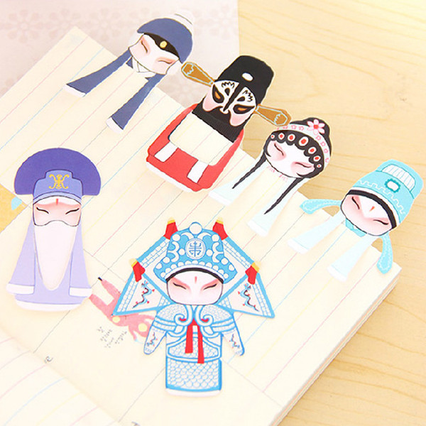 Bookmarks Book Marker Marcador De Livro Chinese Traditional Peking Opera Mini Bookmark Paper Clip Memo