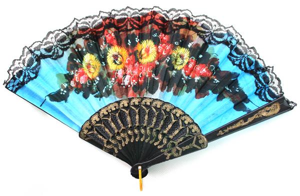 Chinese/Spanish Style Fan Dance Wedding Party Lace Silk Folding Hand Held Flower Decorative Fans