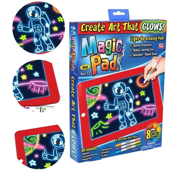 3D Magic Drawing Pad Children's Puzzle Board 3D Art Board Magic Pad Create Art Light Up Drawing Pad