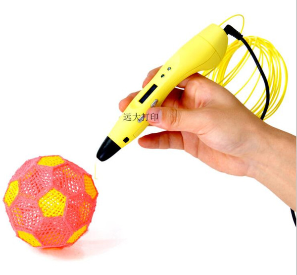 Free Shipping Kids Birthday Gift Toy 3D Drawing Pen With OLED Screen Free PLA Filament