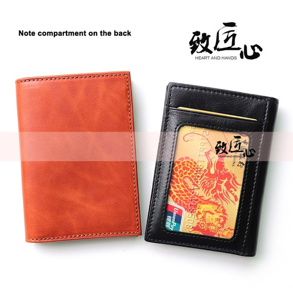 DOKDO Excellent Quality Pocket Organizer men and women Real leather Mini Pruse ID wallet bifold bags Genuine Cowhide Card holder