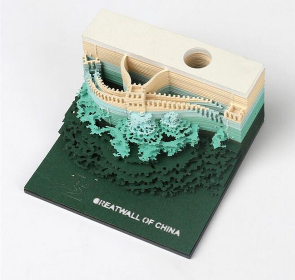 Creative note paper Palace Museum souvenir Japan 3D paper silhouette model qingshuisi 3D note this palace pavilion advertising notes