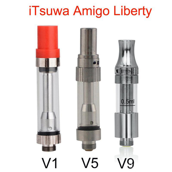 Itsuwa Amigo Liberty V1 V5 V9 Co2 Cartridges Vaporizer .5ml 1ml Pyrex Glass Tank Thick Oil Atomizer For 510 Thraed Battery Vape Pen