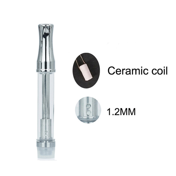 2018 Hot Sale 92A3 Cartridge Vape Tank Thick Oil Round Mouthpiece Vaporizer Glass Tank Ceramic Coil for Thick Oil