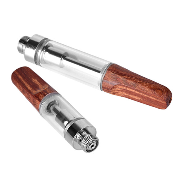 Vape Glass Cartridge Ceramic Coil Pyrex Glass 0.5ml 0.8ml 1.0ml Wood Tip 510 Thread Oil Cartridges