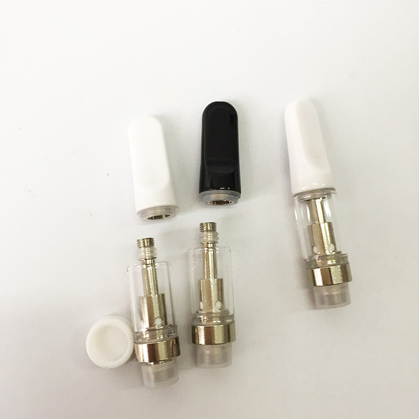 Vape Glass Cartridge Ceramic Coil Pyrex Glass 0.5ml 1.0ml Ceramic Tip 510 Thread Thick Oil Empty Cartridges