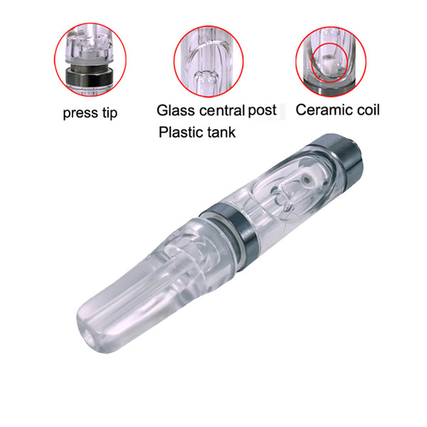 Flat/Round Clear Ceramic coil Glass Cartridge 510 Atomizer Thick oil Vaporizer Vapor pen tank For extract Oil .8ml fit ego Thread Battery