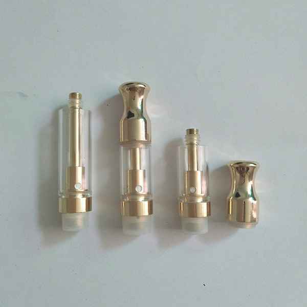 Instock Vaporizer Pen Golden Metal Tip Glass Tank Thick Oil Vape Cartridge Cartridge For Thick Oil Free Shipping