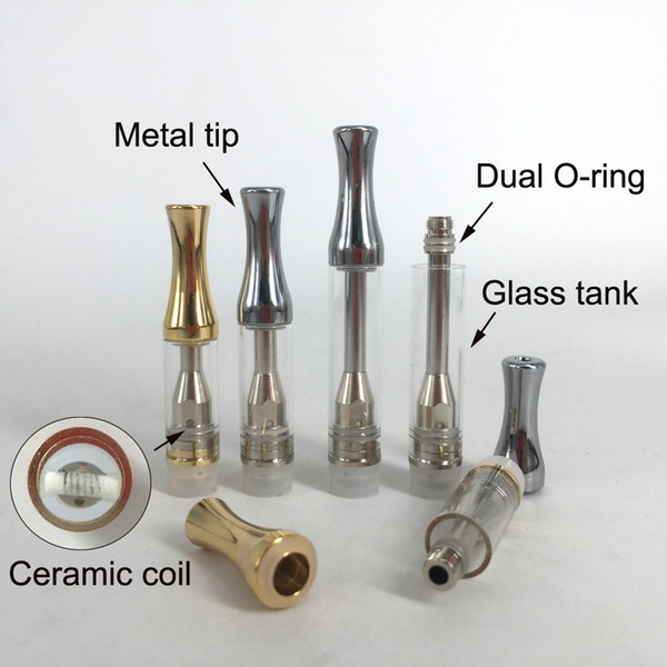 BUD Touch 510 Cartridges stainless steel Metal drip tip WAX Thick Oil Vaporizer AC1003 Atomizer vapor Mini cartomizer vape carts