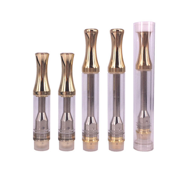 .5g 1g AC1003 glass atomizer with Horizontal ceramic coil 510 Cartridges Gold Metal drip tip O pen Thin/Thick Oil vape tank