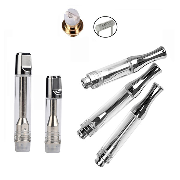 Newest AC1003 Ceramic Coil Cartridge 0.5ml 1.0ml Silver Disposable Empty Thick Oil Carts Leakproof 510 Glass Tank