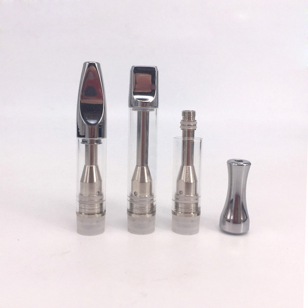 Wholesale Stainless Steel AC1003 diposable Atomizer .5g 1g Glass Cartridge Ceramic Coil Thick Oil Tank Electronic Cigarette PK Kingpen