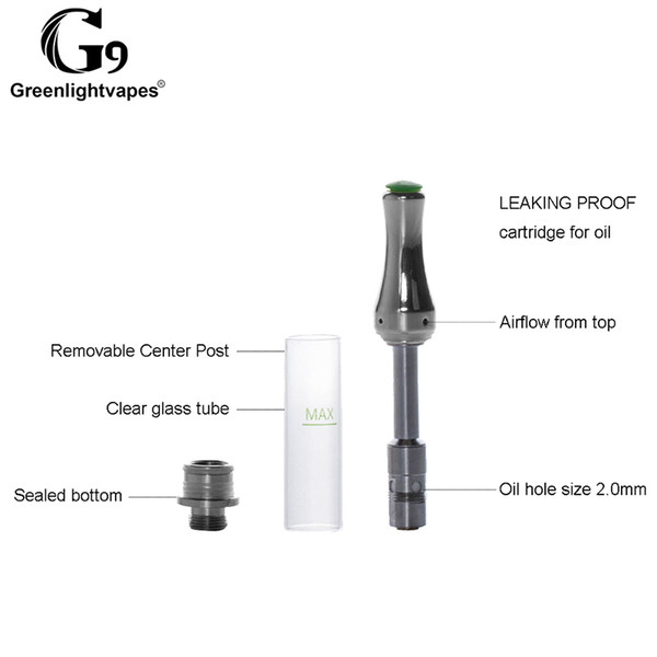 2019 Greenlightvapes Original Vape Pods G10 Dab Pen Empty Cartridge Thick Oil 0.5ml 1.0ml Ceramic Coil Pyrex Glass Atomizer 510 Tank