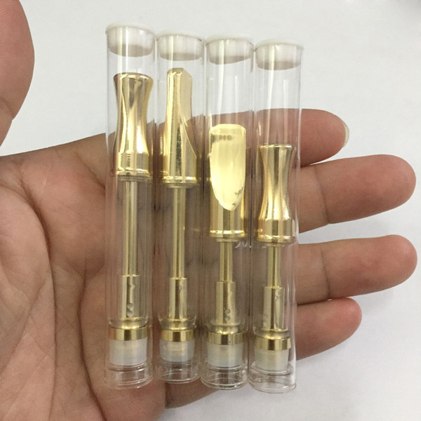 92A3 Empty Vape Pen Thick Oil Cartridge Pyrex Tanks .5g 1g Never leak Vaporizer Gold Atomizer Vapor Carts for 510 Thread Battery