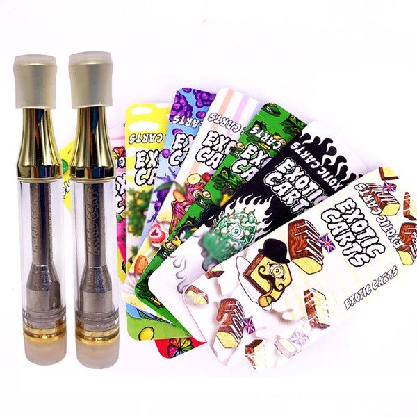 New Exotic Carts with Box Packaging Mario Carts 510 Thread Vape Cartridges AC1003 Gold 1.0ml Ceramic Coil Vape Pen for Thick Oil