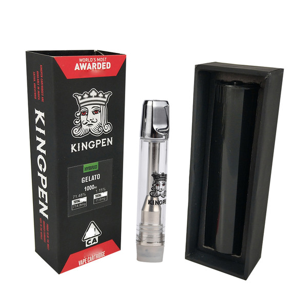 King Pen Brass Knuckles Cartridge 0.5ml 1.0ml Ceramic Coil Vaporizer No leak Vape Pen 510 Thread Atomizer With Flavor Sticker