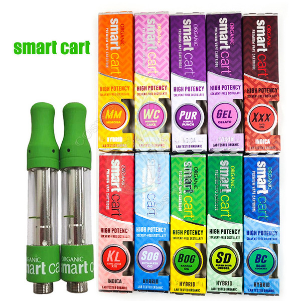 Smart Cart Organic Premium Vape Cartridges 1.0ml Glass Tank Carts 510 Ceramic Coil Thick Oil Atomizer Vaporizer Smartcarts e cigarettes pen