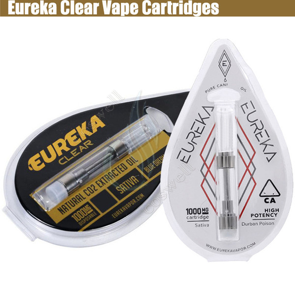 Eureka Clear Cartridges Carts G5 Ceramic Coil Screw Pressed Drip 1.0ml Full Gram Glass Tank 510 M6T Thick Oil Atomizers all Flavors Vape pen