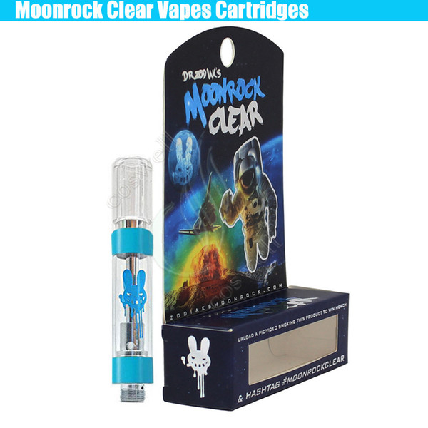 New Moonrock Clear Cart Cartridges DR Zodiak Moon Rock Atomizers Ceramic Coil Vape Pen Thick Oil 1.0ml Gift Box Flavors Packaging Vapor Tank