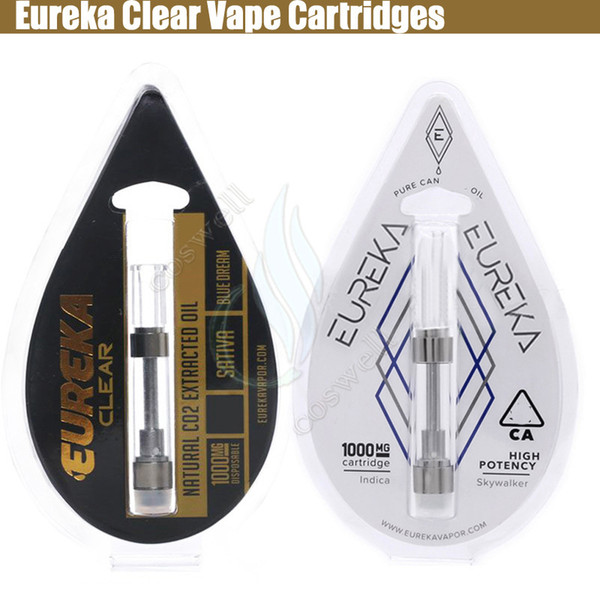 Eureka Clear Cartridges Carts G5 M6T Ceramic Coil Screw Pressed Drip 1.0ml Full Gram Glass Tank 510 Thick Oil Atomizers all Flavors Vape pen