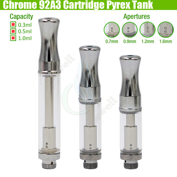 Pyrex 92A3 Cartridges Vaporizer BUD Touch Stainless steel drip glass tube thick wax Atomizer 510 O pen CE3 Waxy vapor Mini e cigs vape Tank