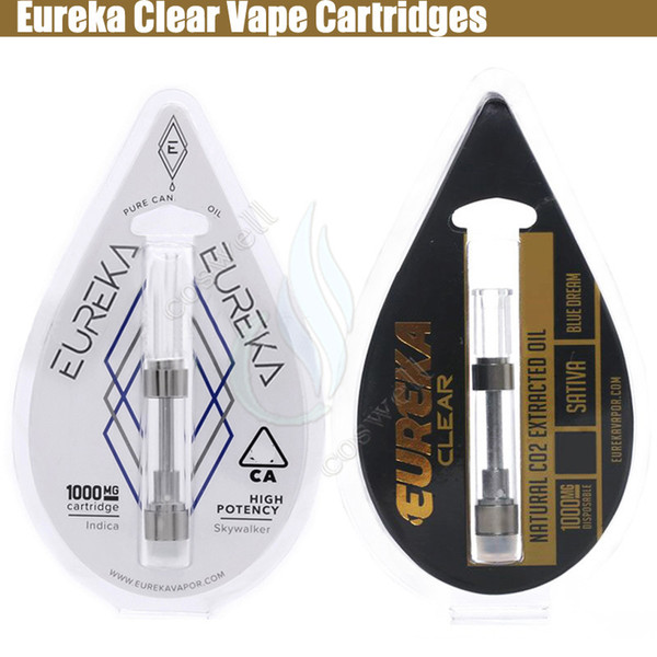 Eureka Clear Cartridges Carts G5 M6T Ceramic Coil Pressed Drip 1.0ml Full Gram Glass Tank 510 Thick Oil Atomizers all Flavors Vape pen Vapor