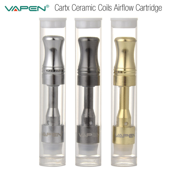 Authentic VAPEN Cartx Tank Ceramic Coils Cartridges Top Airflow No Leaking Pyrex Glass CE3 BUD Thick Oil Vaporizer Atomizers Vapor 2018 Vape