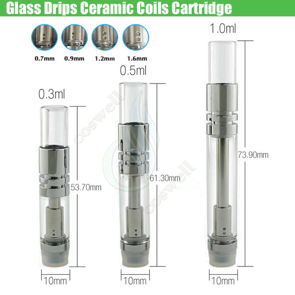 Newest Glass drips Ceramic coils Pyrex Cartridges Bud Touch 92A3 CE3 Tank Vaporizer 510 O pen atomizer Vapor thin thick Oil Vape vapor vapen