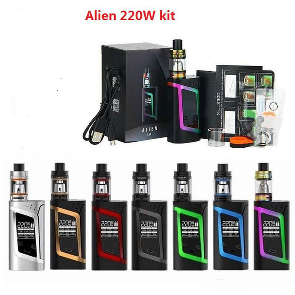 Alien Kit Alien 220W TC Starter Kit With TFV8 Baby Beast 3ml Alien 220 Box Mod Electronic Cigarette Vaping Kit