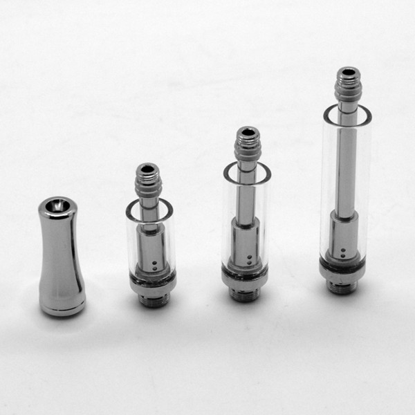 High quality dual ceramic coil glass vape vaporizer 510 oil atomizer bud vape tanks .5ml 1ml O pen thick oil cartridge