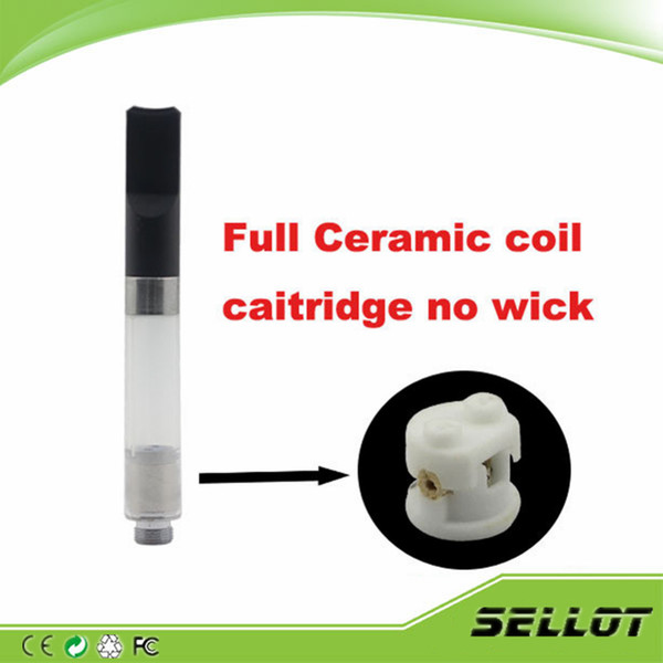 92A4 oil atomizer vape ceramic coil oil cartridge 0.5ml 1.0ml 510 o pen e-cigarette tank No wick