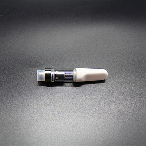 Disposable e cig vaporizer pen 510 CCeramic Coil Tank Cartridge with Black White Drip Tip Ceramic Mouthpiece 0.5ml Glass Atomizer