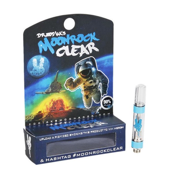 Moonrock Clear Vape Carts Cartridges 1.0ml 1 Gram Ceramic Coil Vape Tank press on tip 510 Thread For Thick Oil 7 Flavors