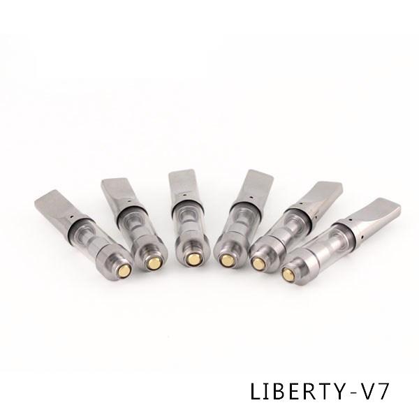 2018 liberty v7 wax atomizer with flat stainless drip tip electronic cigarette vaporizer pen cartridges, free shipping